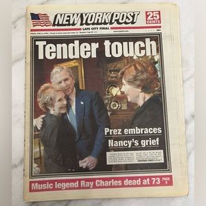 New York Post newspaper dated 6/11/2004. Death of President Reagan.